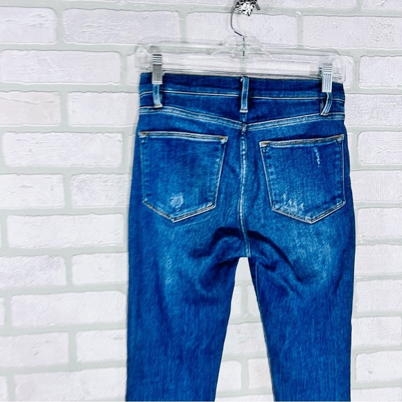 Frame Denim Le High Skinny Distressed Jeans in Saxon Wash Size 27 - Picture 12 of 13